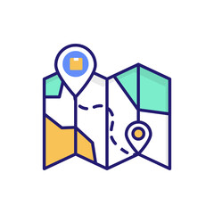 Map vector icon style illustration. EPS 10 File