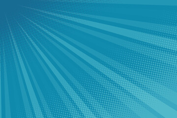 Retro comic rays blue dots background. Vector illustration