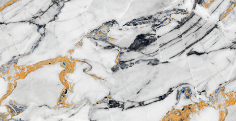 white carrara statuario marble texture background, calacatta glossy marble with golden streaks,...