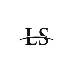 LS initial swoosh horizon, company logo design inspiration