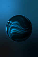 3d sphere or abstract particle isolated on gradient background. Vertical Modern screen design