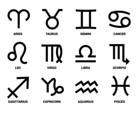 Vector zodiac symbols