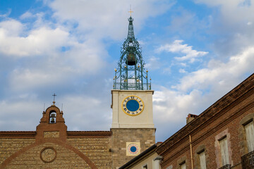 Fototapeta na wymiar Bell tower of Perpignan Cathedral