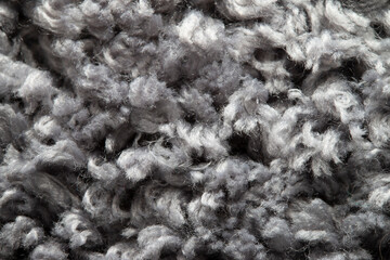 グレーのウール素材のクローズアップ