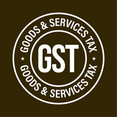 GST-Goods Services tax vector icon stamp