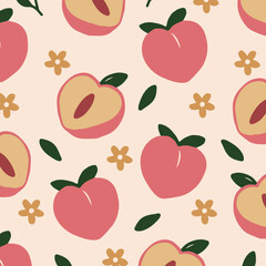 pattern of peaches, peach pattern, peach Background vector