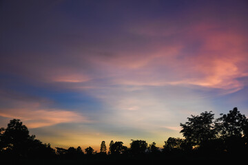 Beautiful cloudy sky at sunset