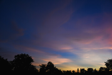 Beautiful cloudy sky at sunset