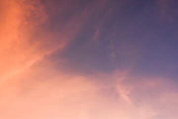 Beautiful cloudy sky at sunset
