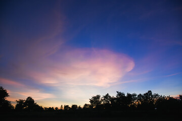 Beautiful cloudy sky at sunset