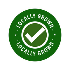 locally grown vector icon, green in color