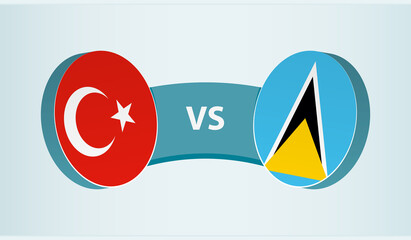 Turkey versus Saint Lucia, team sports competition concept.
