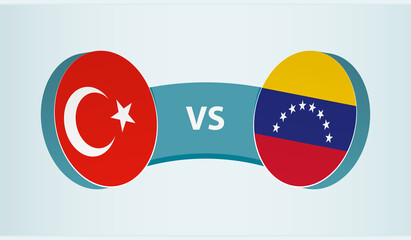 Turkey versus Venezuela, team sports competition concept.