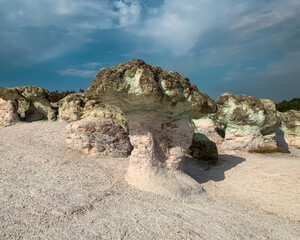 Fototapeta na wymiar The Stone Mushrooms - rock formations in Bulgaria