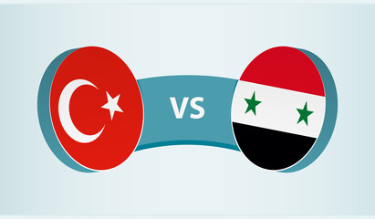 Turkey versus Syria, team sports competition concept.
