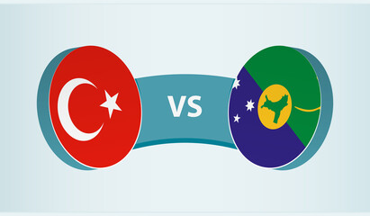 Turkey versus Christmas Island, team sports competition concept.