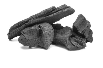 Coal on white background