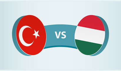 Turkey versus Hungary, team sports competition concept.