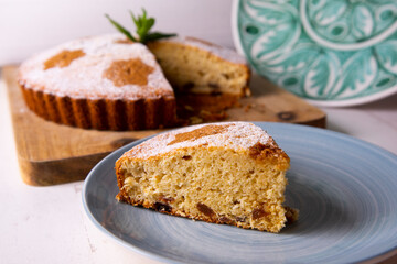 Cinnamon cake. Traditional Spanish recipe.