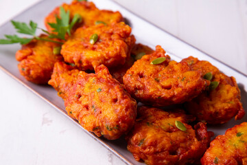 Pumpkin Fritters. Traditional recipe to celebrate autumn and halloween.