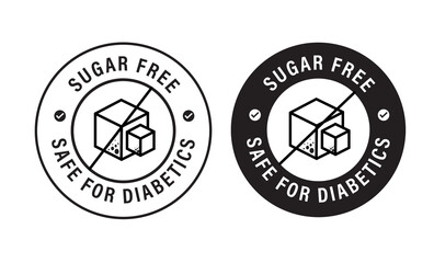 'sugar free, safe for diabetics ' vector icon set, diabetic friendly abstract