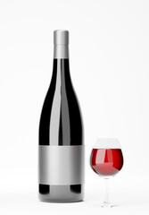 3d render of wine bottle for your mockup