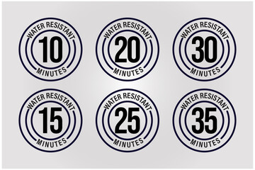 water resistant vector icon with time 