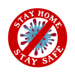 Stay home stay safe logo icon vector