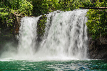 Fototapeta premium Klong Chao waterfall on koh kood island trat thailand.Koh Kood, also known as Ko Kut, is an island in the Gulf of Thailand
