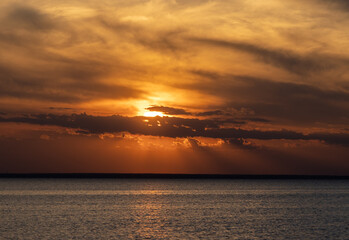 Obraz premium sunset with god rays beautiful and gorgeous