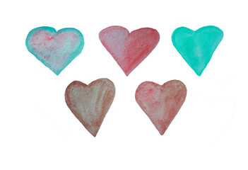Heart watercolor background illustration element 