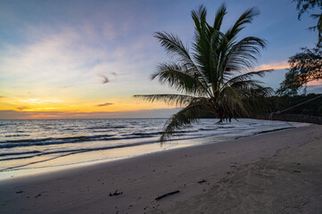 Beautiful idyllic seascape sunset view on kohkood island in low season travel.Koh Kood, also known as Ko Kut, is an island in the Gulf of Thailand