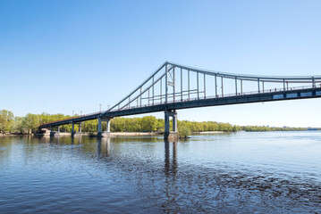 Fototapeta na wymiar Bridge over the Dnieper in Kiev city,