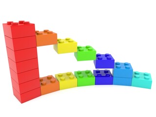 Abstract business concept from colored toy bricks