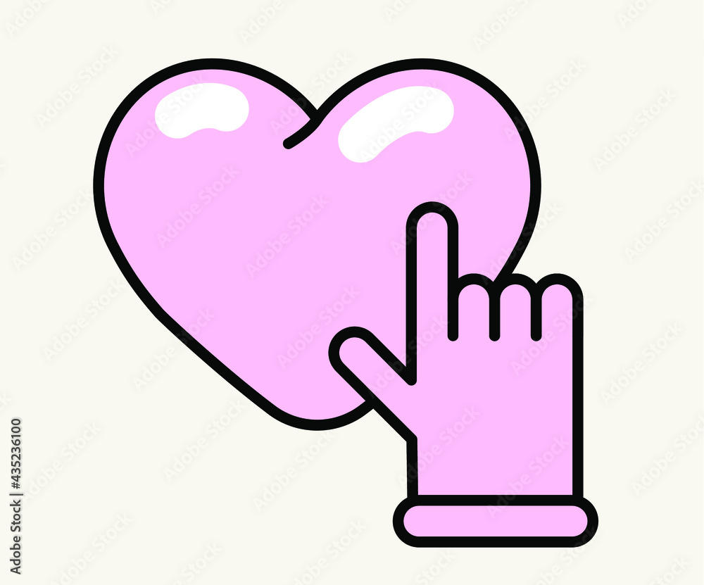 Poster cursor hand clicks on the 