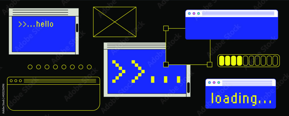 Poster User interface of desktop with command-line terminal window.