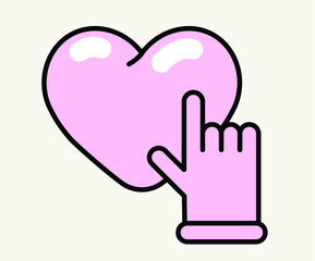 Obraz premium Cursor hand clicks on the 