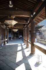 Kyoto, Japan-MARCH 12, 2013: Higashiyama kiyomizu-Hondo (Main hall)