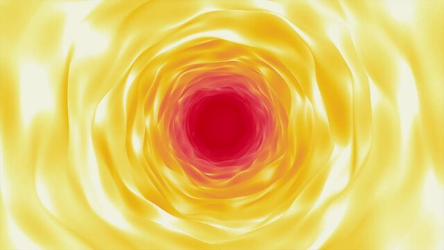 Meditation journey. Seamless loop animation. A tunnel of Golden sunlight
