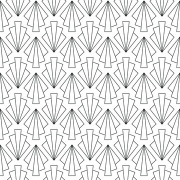 Outlined art deco kites pattern design