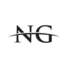 NG initial swoosh horizon, company logo design inspiration