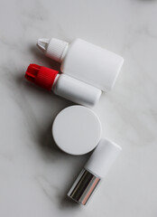 Lashmaker tools on white light background