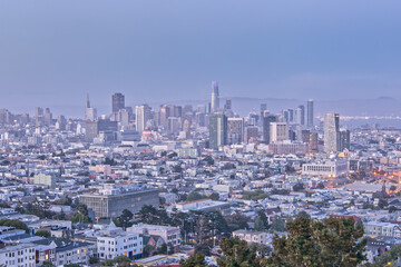 Fototapeta na wymiar San Francisco Skyline During Blue Hour