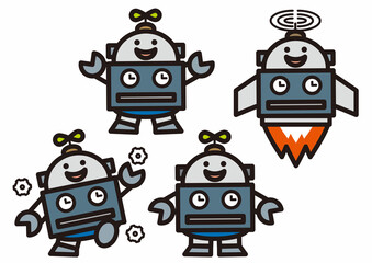 コミカルなロボットのポーズ集