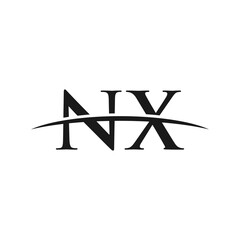 NX initial swoosh horizon, company logo design inspiration
