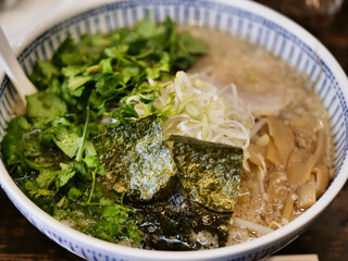 bowl of japanese ramen noodle soup