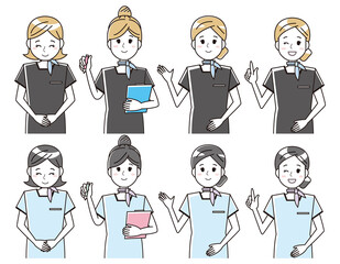 エステティシャンの女性のベクターイラスト