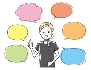 エステティシャンの女性のベクターイラスト