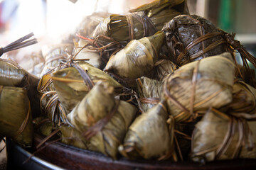 Sticky Rice Wrapped in Banana Leaf