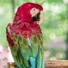 Tropical, exotic, talking,  macaw, parrot, bird, wildlife animal, perched in nature with vibrant colors and eyes looking at you.